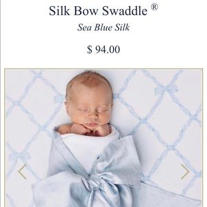 Bow Swaddle in Blue Silk - EUC- TBBC